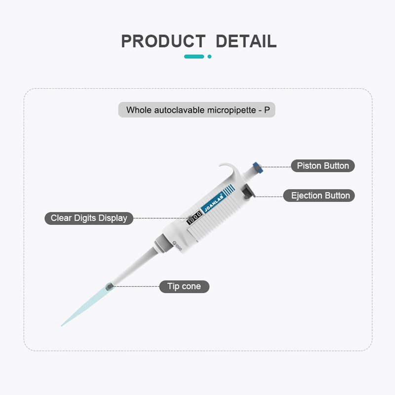 سمپلر متغیر یا میکرو پیپت متغیر آزمایشگاهی قابل اتوکلاو برند joanlab