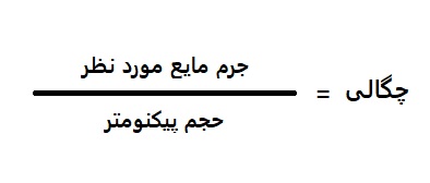 محاسبه دانسیته با پیکنومتر توسط این فرمول انجام میشود