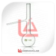 بالن تقطیر شیشه ای با بازوی جانبی ظرفیت 125 میلی لیتر، ساخته شده از پیرکس میباشد که جهت استفاده در فرآیند تقطیر موذد کاربرد قرار میگیرد