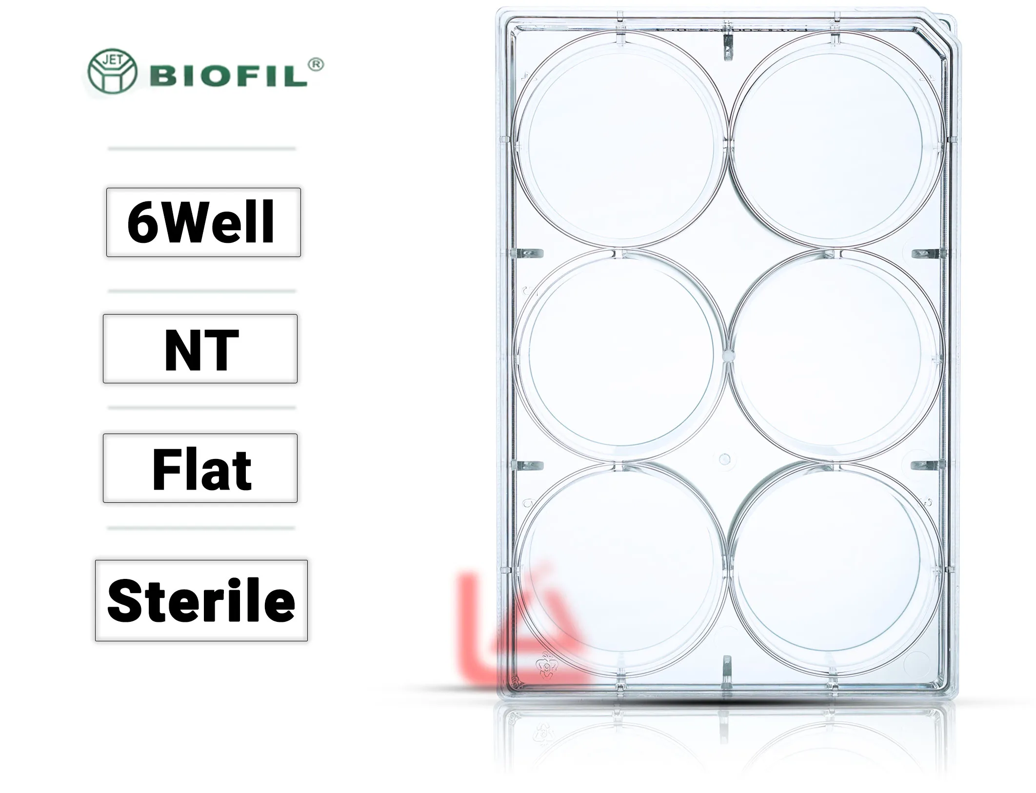 ظرف پلیت کشت بافت و سلول 12 چاهکی با سطح آبگریز و نجسب برند جت بایوفیل JETBIOFIL